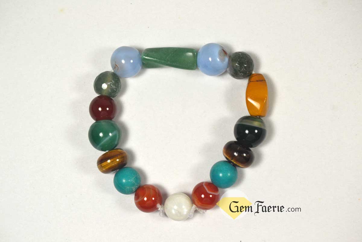 SUMMER BRACELET - Carnelian, Tiger Eye, Turquoise, Moonstone, Sardonyx, Green Agate, Yellow Jasper, Green Aventurine, Blue Chalcedony & Moss Agate