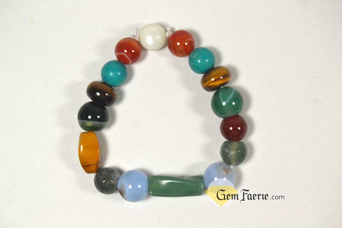 SUMMER BRACELET - Carnelian, Tiger Eye, Turquoise, Moonstone, Sardonyx, Green Agate, Yellow Jasper, Green Aventurine, Blue Chalcedony & Moss Agate