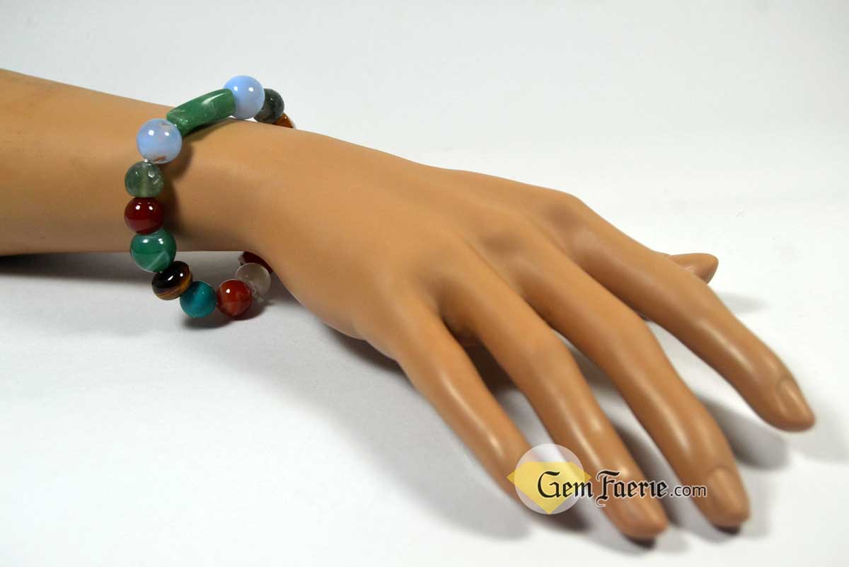 SUMMER BRACELET - Carnelian, Tiger Eye, Turquoise, Moonstone, Sardonyx, Green Agate, Yellow Jasper, Green Aventurine, Blue Chalcedony & Moss Agate