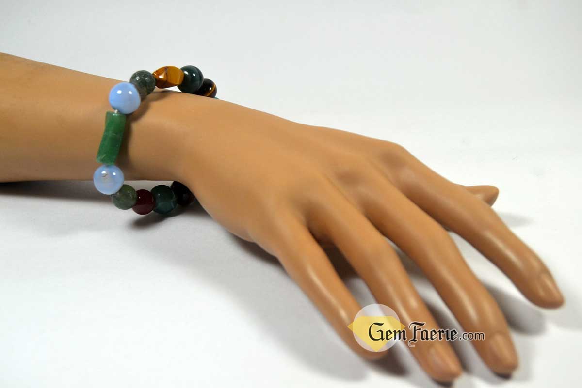 SUMMER BRACELET - Carnelian, Tiger Eye, Turquoise, Moonstone, Sardonyx, Green Agate, Yellow Jasper, Green Aventurine, Blue Chalcedony & Moss Agate