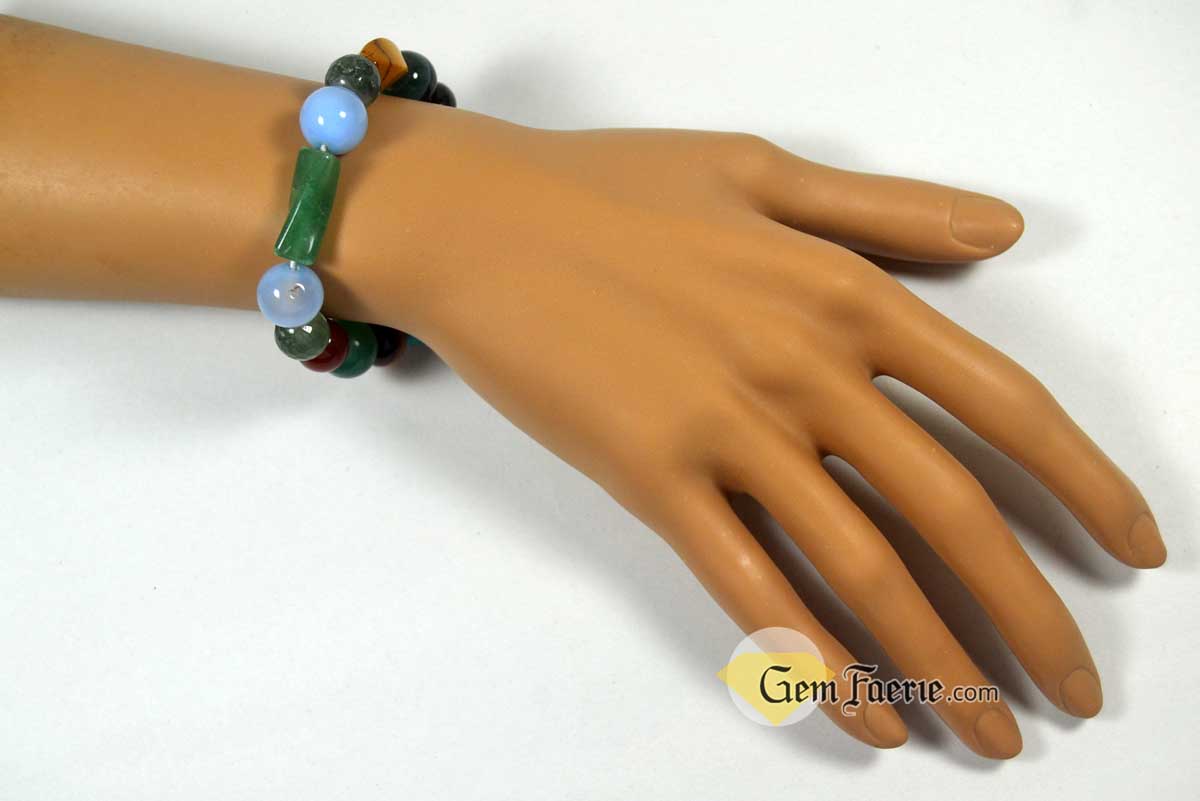 SUMMER BRACELET - Carnelian, Tiger Eye, Turquoise, Moonstone, Sardonyx, Green Agate, Yellow Jasper, Green Aventurine, Blue Chalcedony & Moss Agate