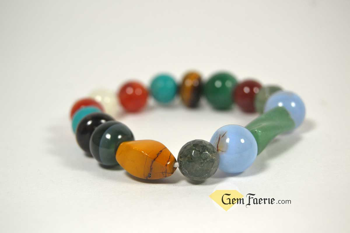 SUMMER BRACELET - Carnelian, Tiger Eye, Turquoise, Moonstone, Sardonyx, Green Agate, Yellow Jasper, Green Aventurine, Blue Chalcedony & Moss Agate