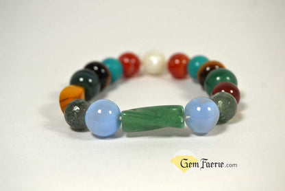 SUMMER BRACELET - Carnelian, Tiger Eye, Turquoise, Moonstone, Sardonyx, Green Agate, Yellow Jasper, Green Aventurine, Blue Chalcedony & Moss Agate