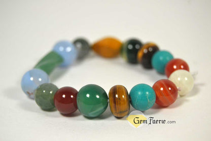 SUMMER BRACELET - Carnelian, Tiger Eye, Turquoise, Moonstone, Sardonyx, Green Agate, Yellow Jasper, Green Aventurine, Blue Chalcedony & Moss Agate