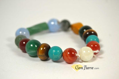 SUMMER BRACELET - Carnelian, Tiger Eye, Turquoise, Moonstone, Sardonyx, Green Agate, Yellow Jasper, Green Aventurine, Blue Chalcedony & Moss Agate