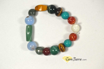 SUMMER BRACELET - Carnelian, Tiger Eye, Turquoise, Moonstone, Sardonyx, Green Agate, Yellow Jasper, Green Aventurine, Blue Chalcedony & Moss Agate