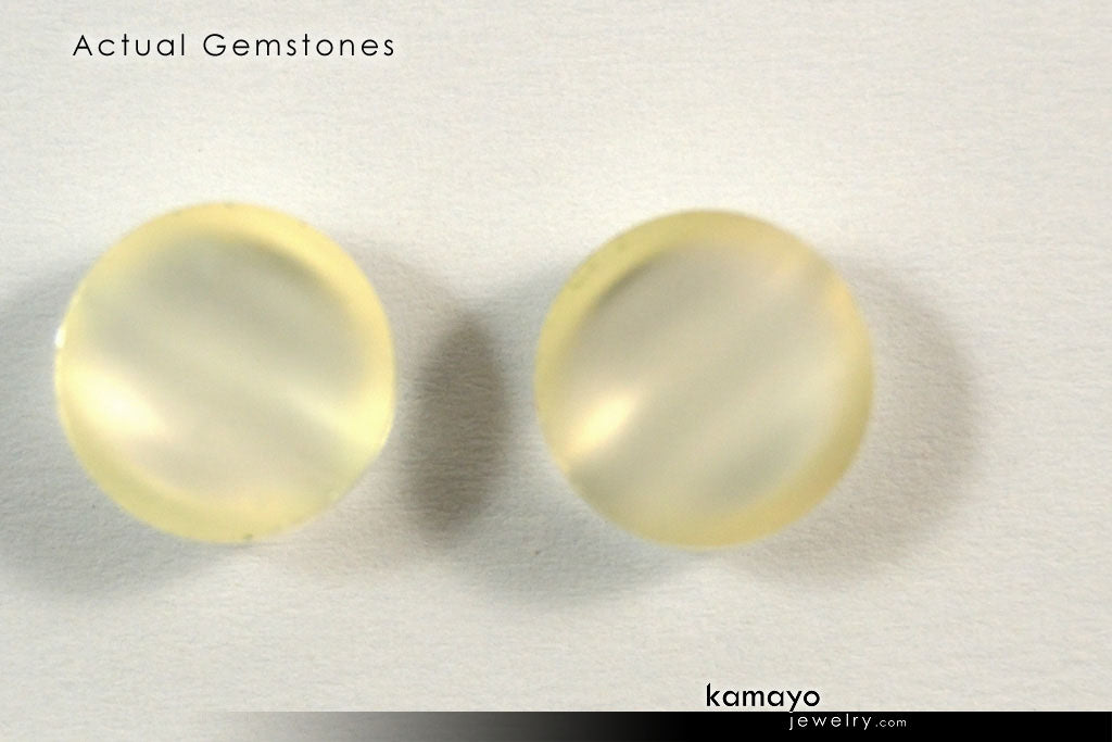WHITE MOONSTONE GEMSTONES - Pair of 10mm Round Loose Stones for Earrings