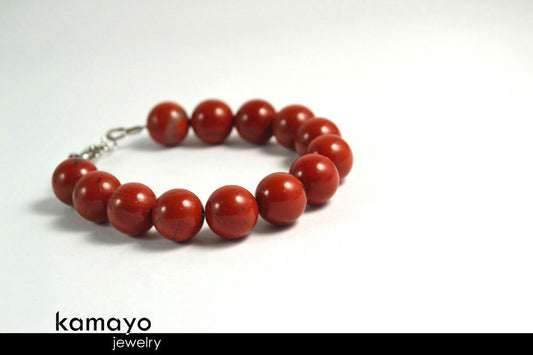 RED JASPER BRACELET - Round Beads