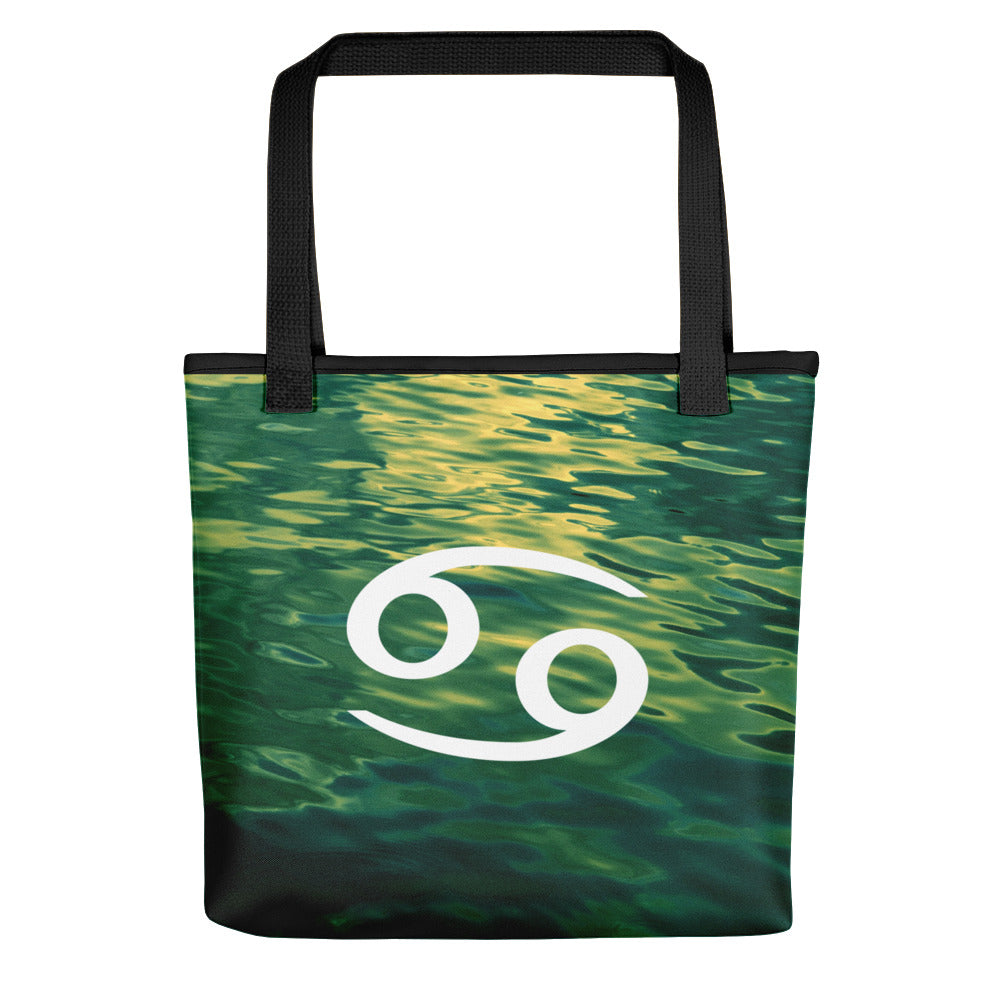 Cancer Tote Bag - Zodiac Symbol Text Design